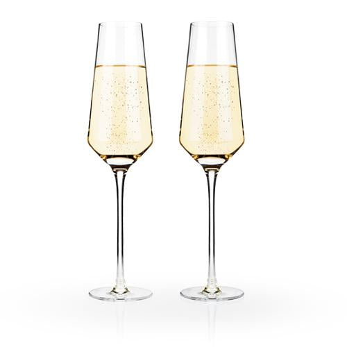 ANGLED CRYSTAL CHAMPAGNE FLUTES | COCKTAIL ENTERTAINING