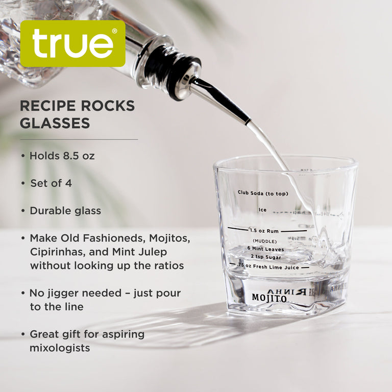 RECIPE ROCKS GLASSES, SET OF 4