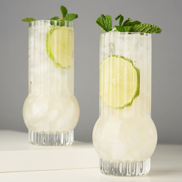 DECO CRYSTAL HIGHBALL GLASSES