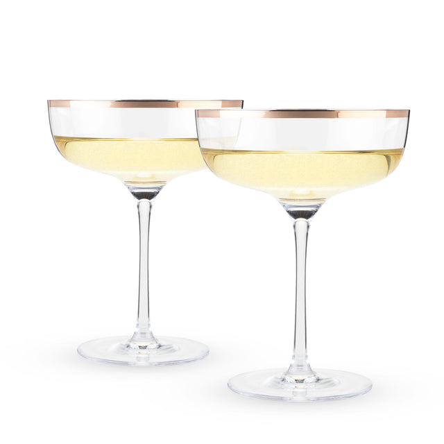 COPPER RIM CRYSTAL COUPE SET