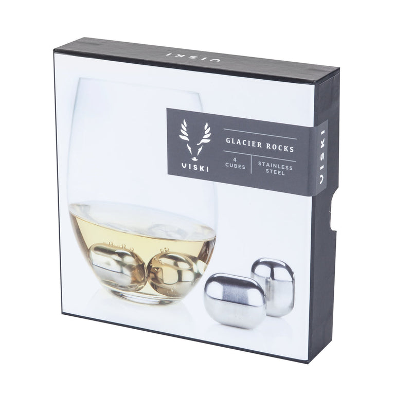 GLACIER ROCKS STAINLESS STEEL WINE GLOBES