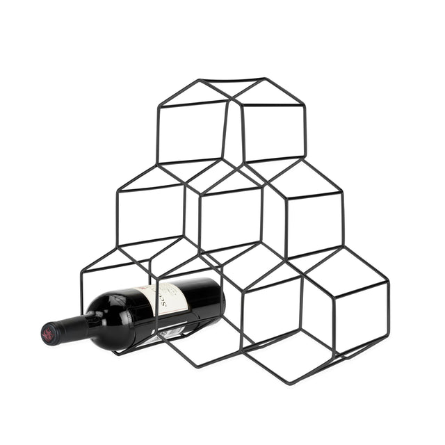 GUNMETAL GEO COUNTER TOP WINE RACK