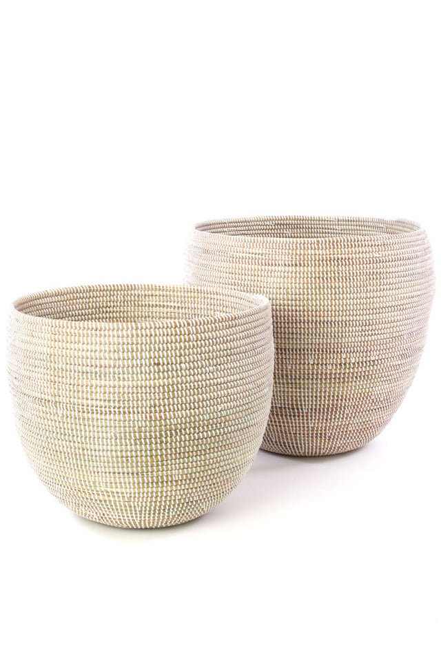 WHITE DEEP NESTING BASKET SET (SENEGAL)