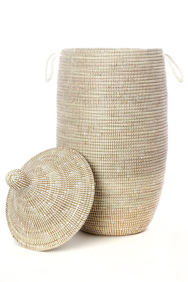 WHITE LAUREL BASKET 30" (SENEGAL) | STORAGE