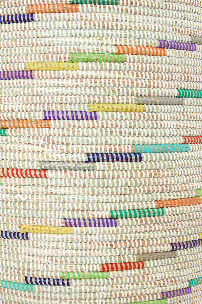 WHITE RAINBOW SWIRL BASKETS 26" (SENEGAL)