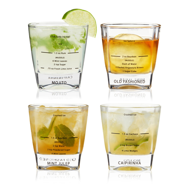 RECIPE ROCKS GLASSES, SET OF 4