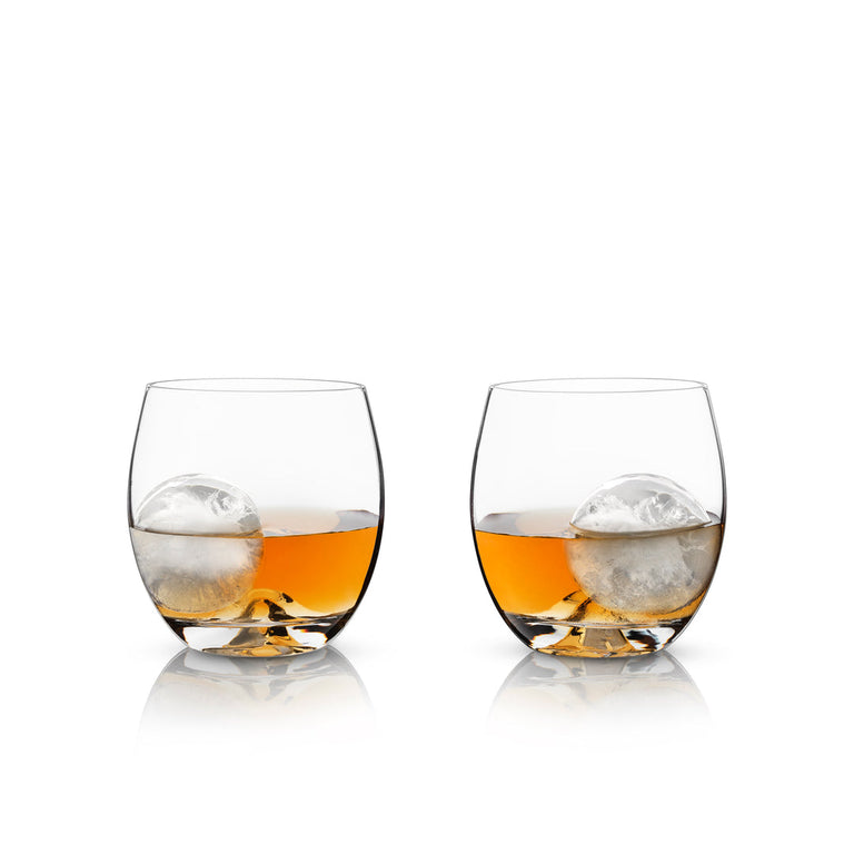 GLACIER ROCKS 4-PIECE ICE BALL MOLD AND TUMBLER SET