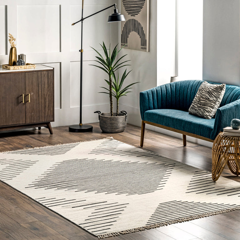 DELORA BOHEMIAN WOOL BLEND TASSELED AREA RUG  | RUG