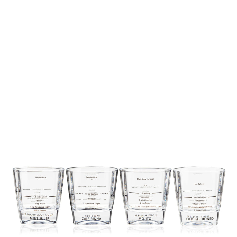 RECIPE ROCKS GLASSES, SET OF 4