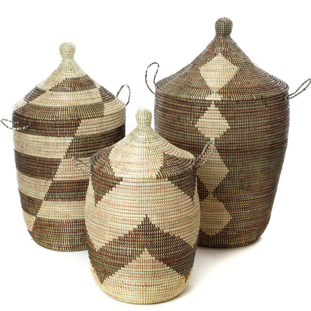 DARK & LIGHT PATTERN BASKETS (SENEGAL) | STORAGE