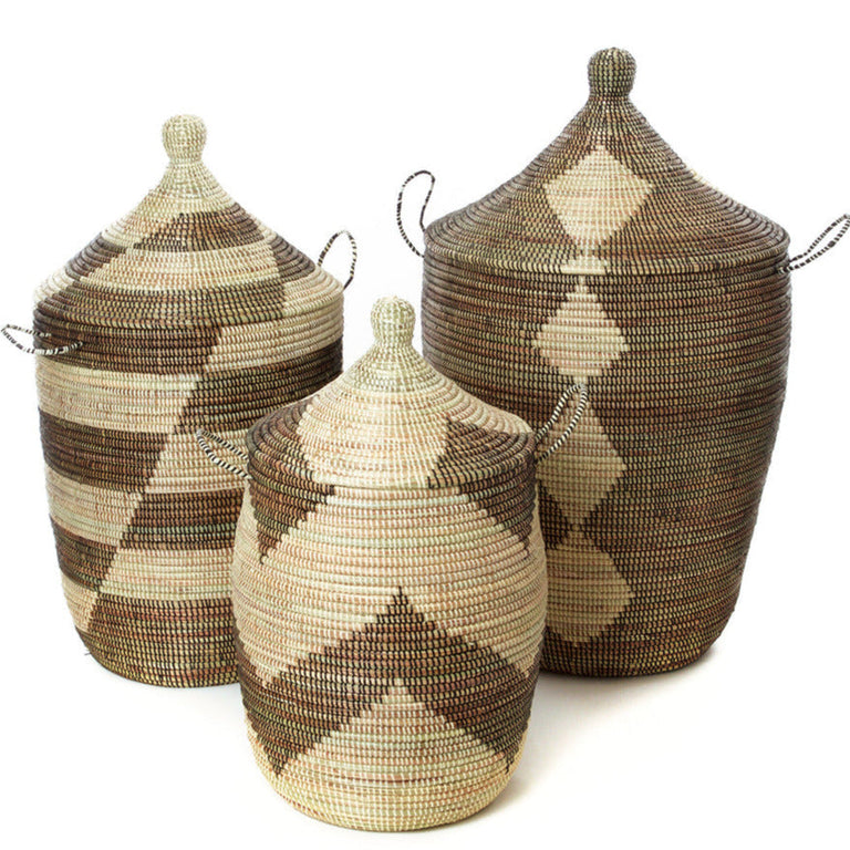 DARK & LIGHT PATTERN BASKETS (SENEGAL) | STORAGE