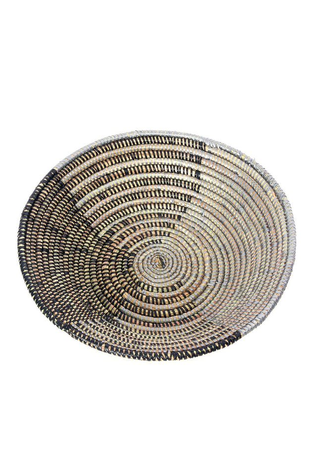 BLACK & SILVER DELTA BASKETS (RWANDA) | WALL DECOR
