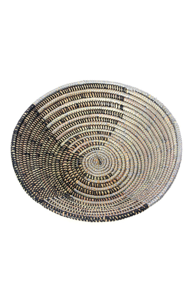 BLACK & SILVER DELTA BASKETS (RWANDA) | WALL DECOR