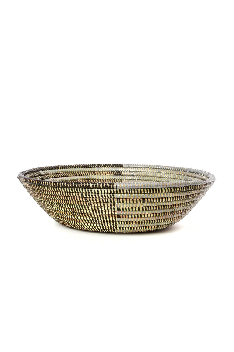BLACK & SILVER DELTA BASKETS (RWANDA) | WALL DECOR