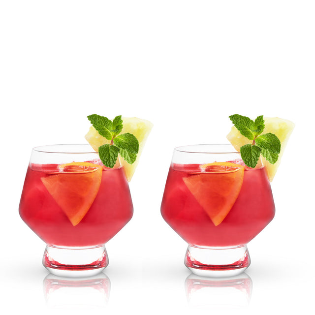 FOOTED PUNCH TUMBLERS & BOWL