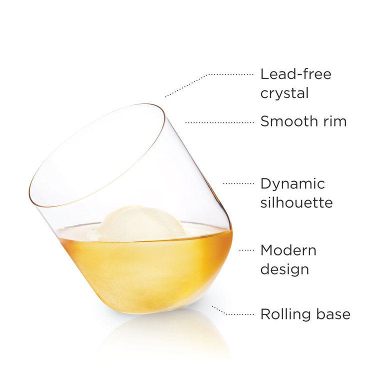 ROLLING CRYSTAL WHISKEY TUMBLERS