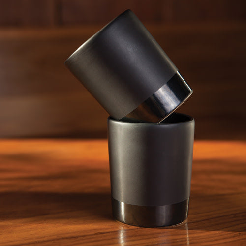 BLACK STONEWARE TUMBLERS