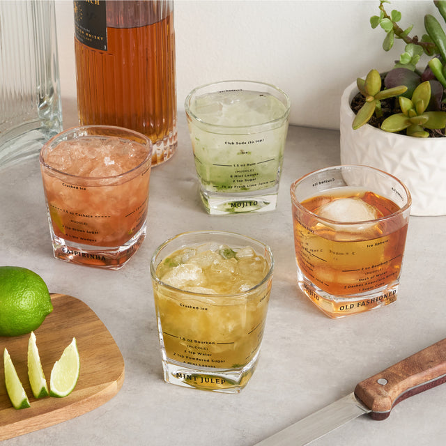 RECIPE ROCKS GLASSES, SET OF 4