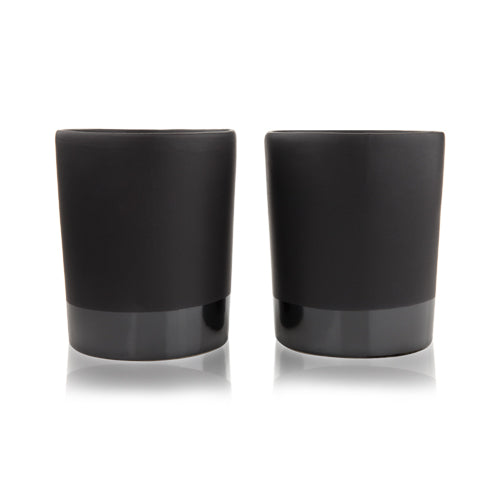 BLACK STONEWARE TUMBLERS