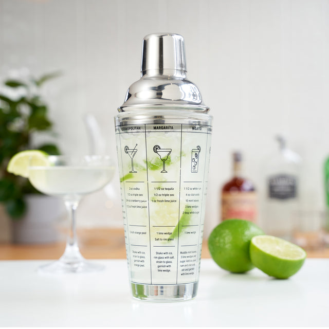 GLASS RECIPE SHAKER