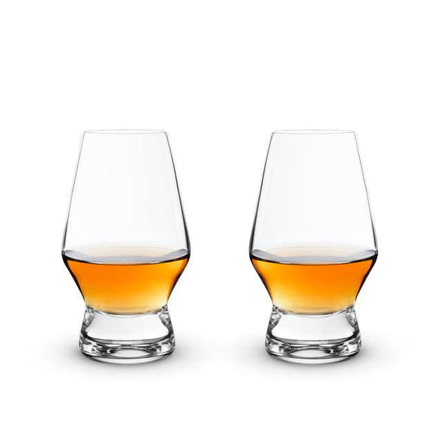 FOOTED CRYSTAL SCOTCH GLASSES
