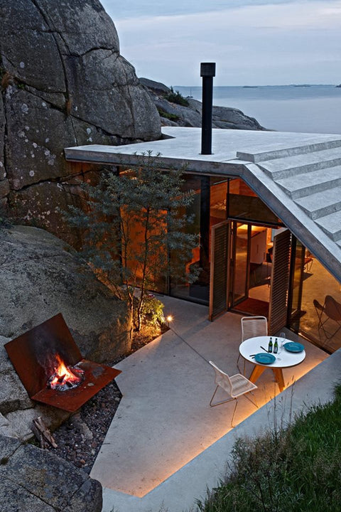 Cabin on the rock. Norway.