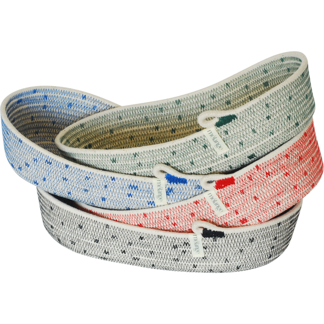 Oval Basket S - Stitched (polka dot)(various colours)