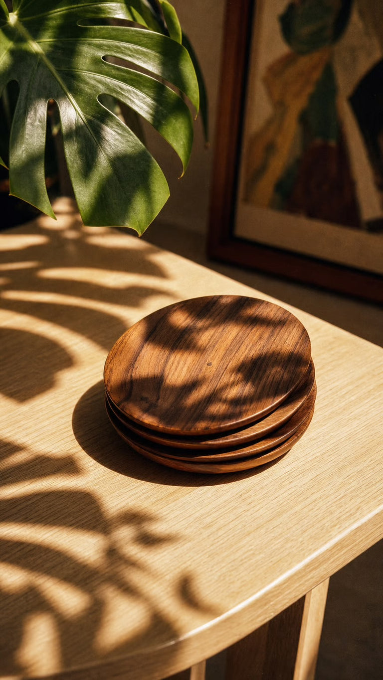 Teak Coasters - set of 4