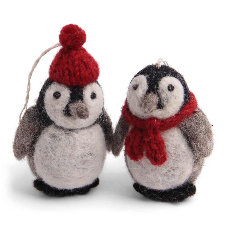 FELT PENGUIN with SCARF & HAT ORNAMENT