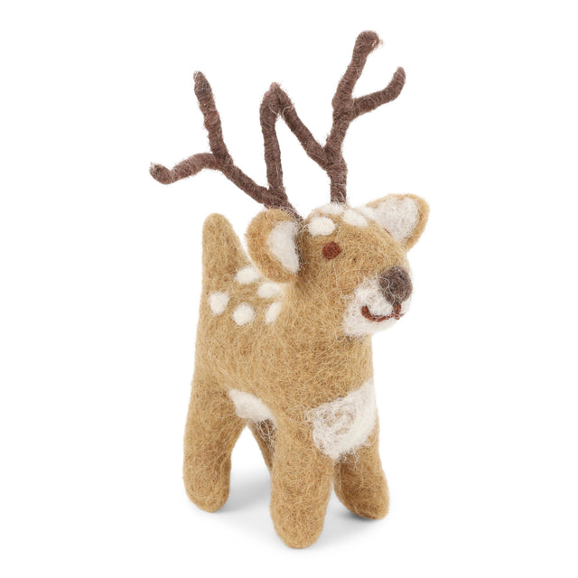 CUTE BROWN FELT DEER (NEPAL) | HOLIDAY