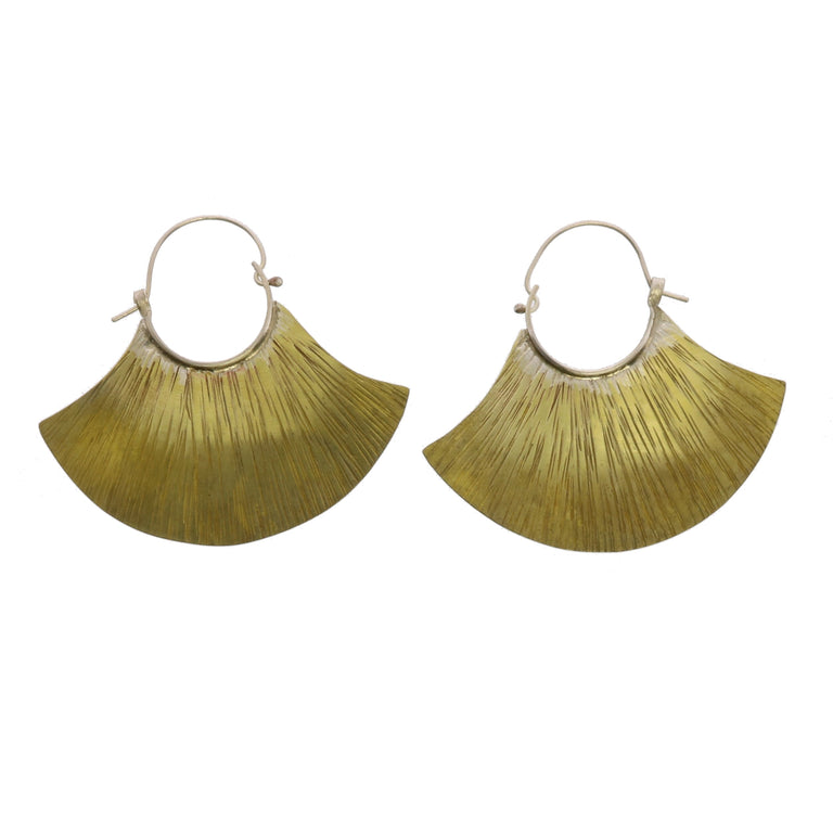 BRASS FAN EARRINGS | JEWELRY