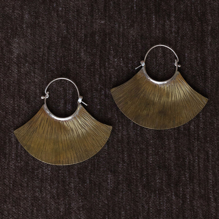 BRASS FAN EARRINGS | JEWELRY