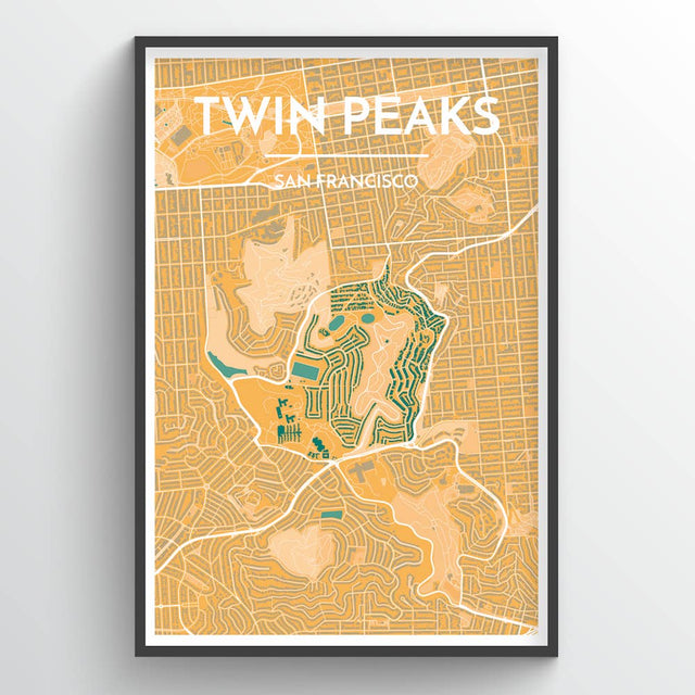 TWIN PEAKS, SF CITY MAP | ART PRINT