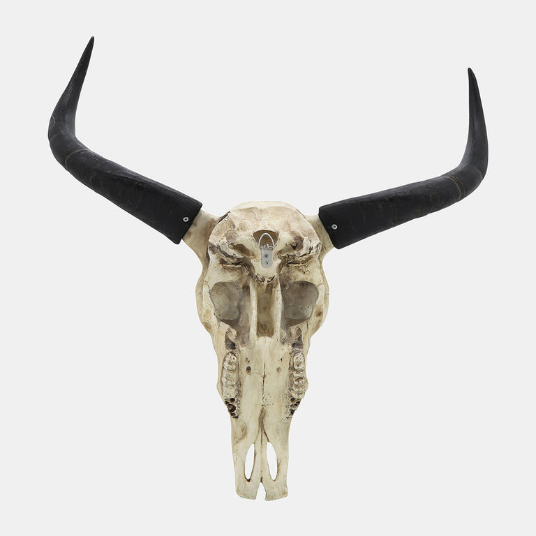 CARVED FAUX BULL SKULL | WALL DECOR
