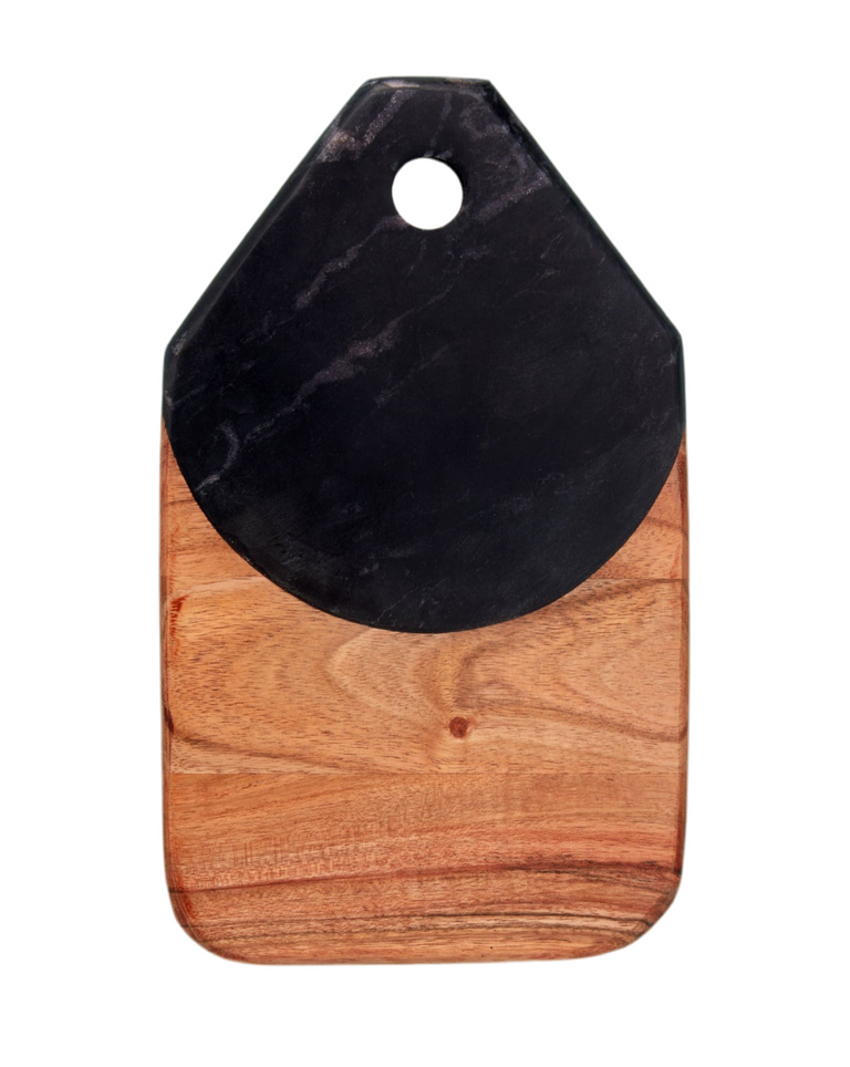 BLACK MARBLE & ACACIA SERVING BOARD