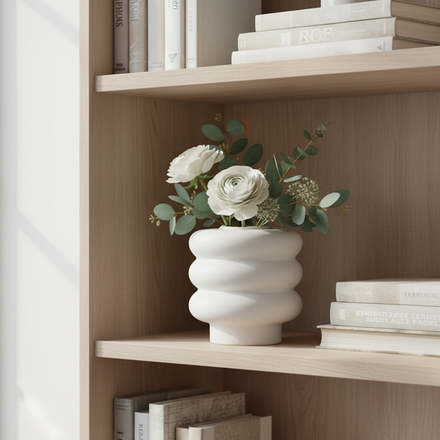 IVORY CERAMIC TIERED VASE