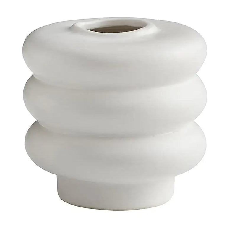 IVORY CERAMIC TIERED VASE | VASES