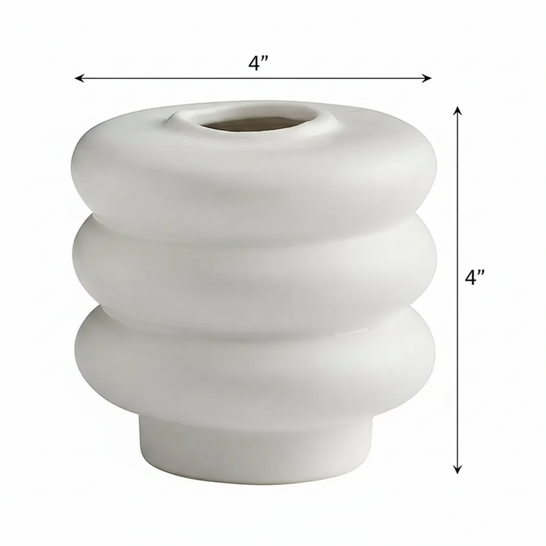 IVORY CERAMIC TIERED VASE