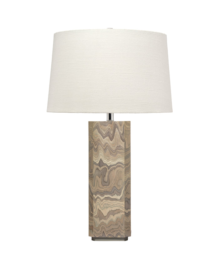 CANYON TABLE LAMP, SAND WOOD VENEER