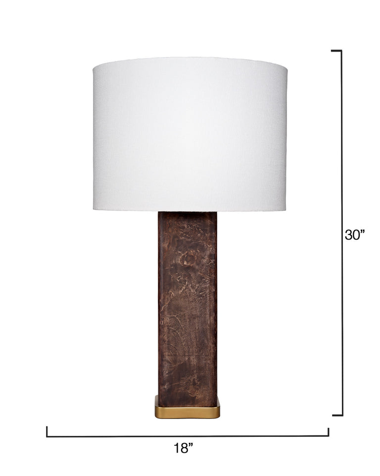 PRESTON TABLE LAMP BURL WOOD