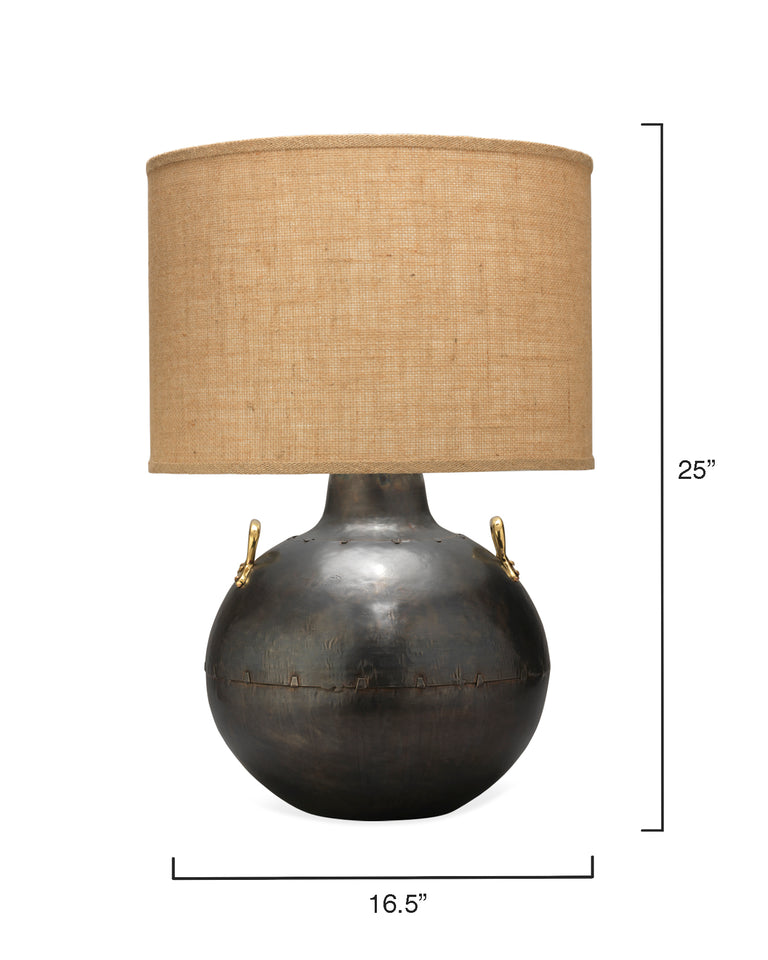 TWO HANDLED KETTLE TABLE LAMP