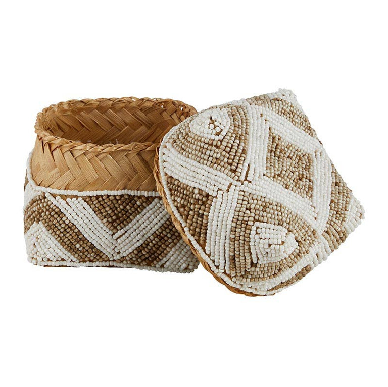 SAND PATTERNED BEADED BASKETS | STORAGE