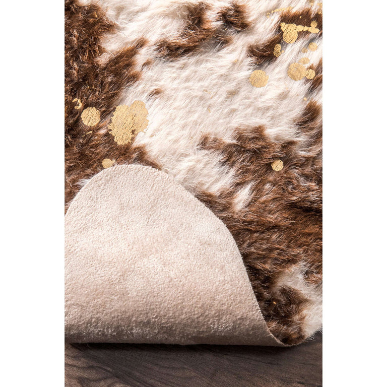 SPOTTED FAUX COWHIDE RUG