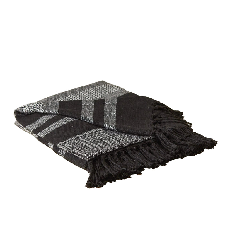 KENI RECYCLED THROW, BLACK | THROWS