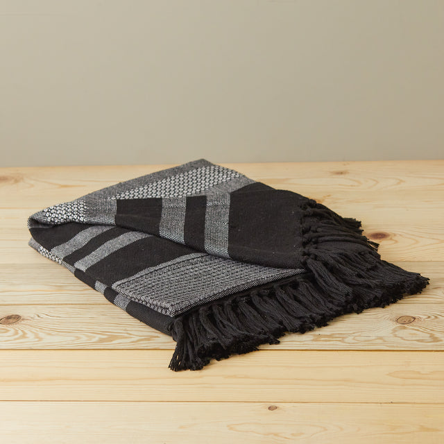 KENI RECYCLED THROW, BLACK | THROWS