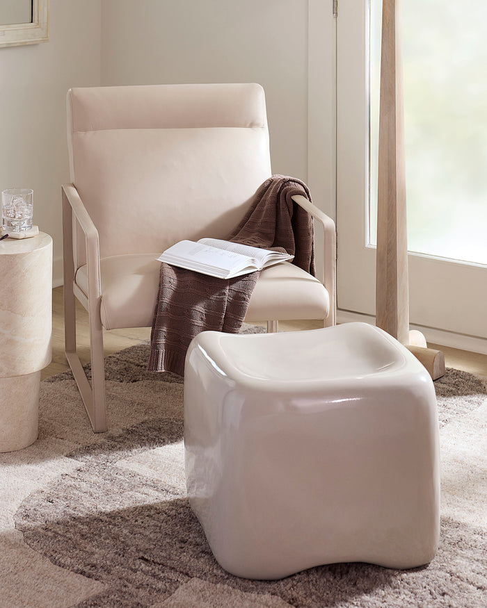 CUSHION CONCRETE STOOL, OLIVE