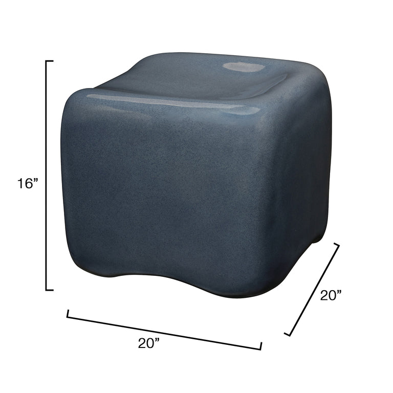 CUSHION CONCRETE STOOL, BLUE