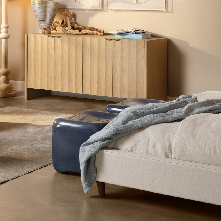 CUSHION CONCRETE STOOL, BLUE