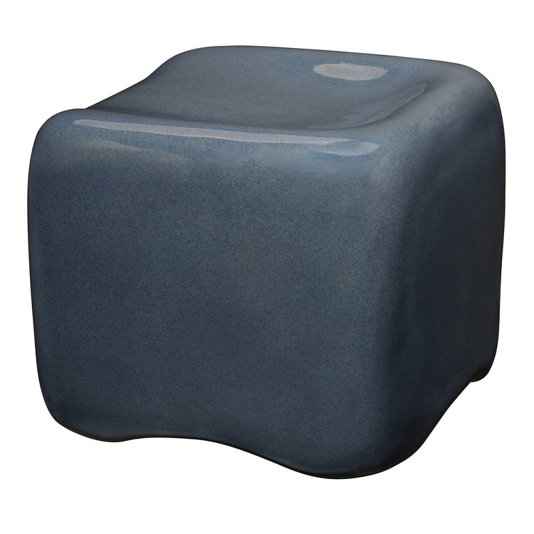 CUSHION CONCRETE STOOL, BLUE