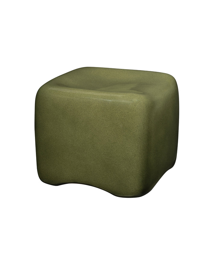 CUSHION CONCRETE STOOL, OLIVE